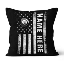 Load image into Gallery viewer, Customized Black White Us Flag Billiard Pillow, Patriotic Billiard Gifts TDM0889
