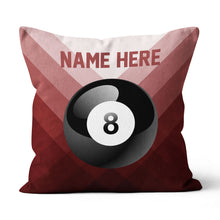 Load image into Gallery viewer, Personalized Red 8 Ball Billiard Pillow Custom Gifts For Billiard Player VHM0920