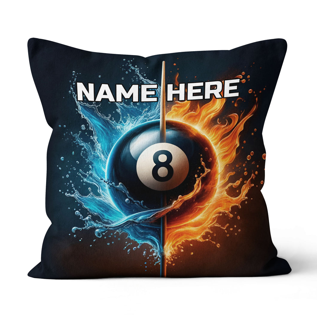 3D 8 Ball Pool Water And Fire Pillow Custom Unique Billiard Pillow Gifts TDM0875