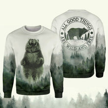 Load image into Gallery viewer, Camping shirt Graphic tees 3D Shirt Camping bear quotes All good things are wild and free - NQS13