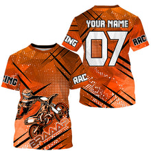 Load image into Gallery viewer, Dirt bike racing jersey custom orange Motocross youth men women UPF30+ off-road extreme MX shirt PDT336