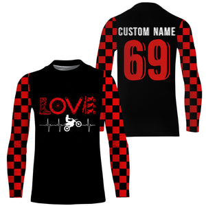 Black Motocross jersey personalized UPF30+ kid&adult xtreme love biker racing motorcycle shirt PDT17