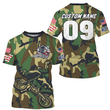 Load image into Gallery viewer, Men women kid camo MX custom UV protective youth motocross jersey extreme dirt bike racing shirt PDT67