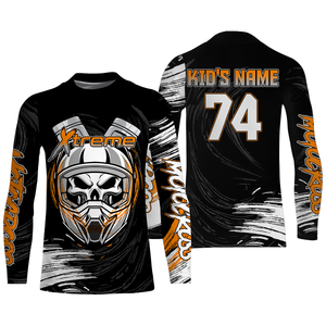 Xtreme MX custom racing jersey UV protective Motocross orange dirt bike skull motorcycle shirt PDT55