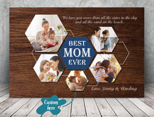 Personalized Mom Canvas| Best Mom Ever Photo Collage| Gift for Mom, Mother's Day Gift, Mom Birthday Gift JC213