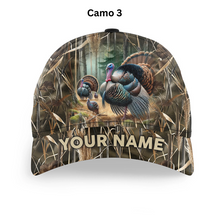 Load image into Gallery viewer, Personalized Turkey Hunting Hats, Snapback Baseball Camo Hat Turkey Hunting gear, Hunting Gifts FSD4415