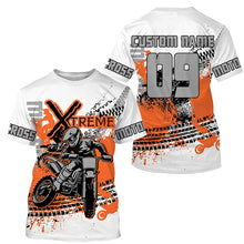 Load image into Gallery viewer, Extreme orange Motocross jersey men women kid UPF30+ custom dirt bike racing shirt motorcycle PDT402