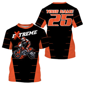 Personalized Men Kids MX Motocross Jerseys Dirt Bike Racing Shirt Riding Orange UPF30+ Motorcycle PDT146