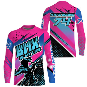 BMX life Pink BMX jersey UPF30+ adult kid BMX shirt cycling gear youth bicycle motocross gear mens| SLC133