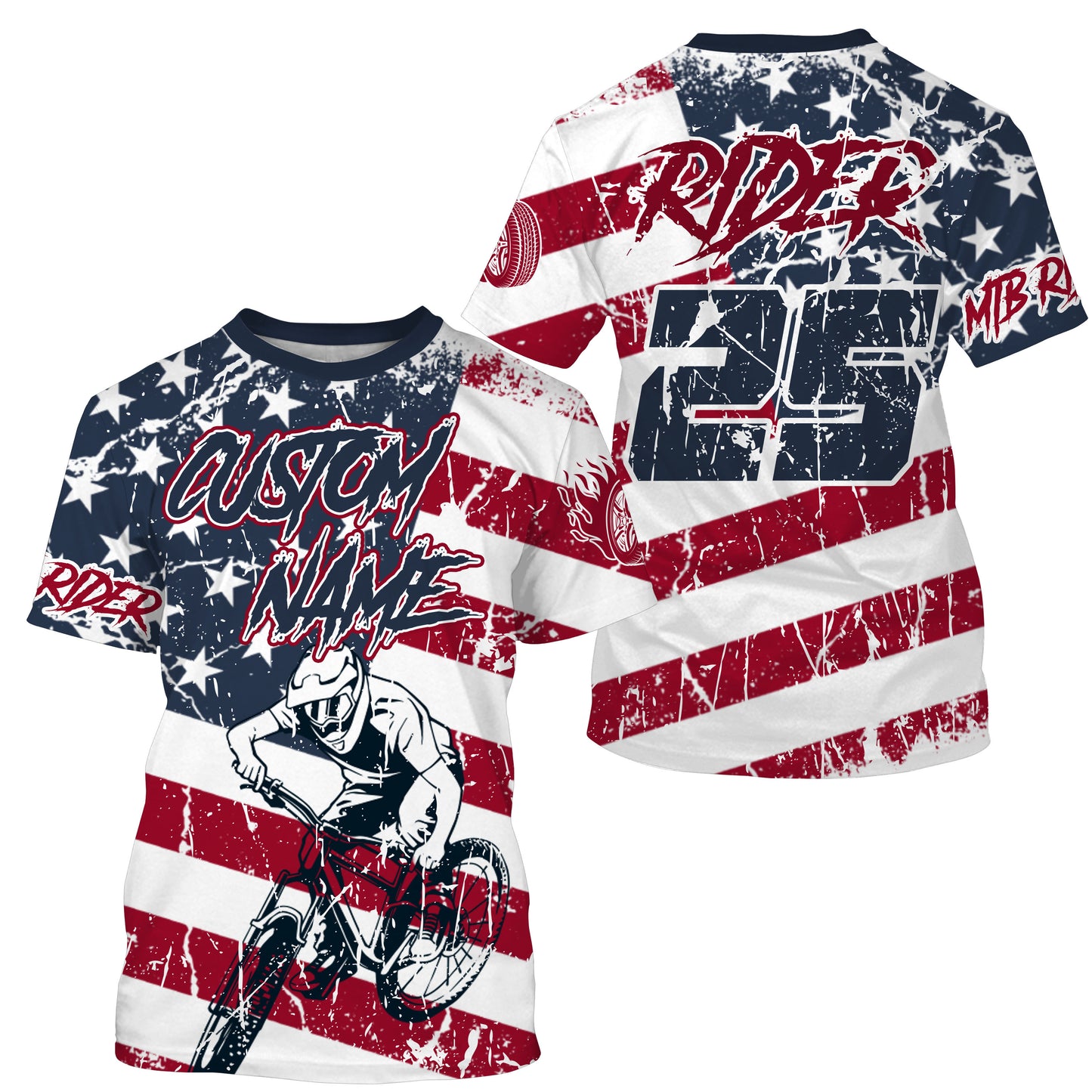 Custom American MTB jersey UPF30+ USA adult kid mountain bike shirt patriotic cycling gear| SLC99