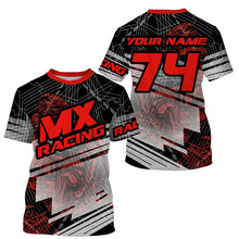 Load image into Gallery viewer, Personalized Motocross Jersey Youth Men Women Red Dirt Bike Off-Road Shirt UPF30+ Motorcycle PDT379