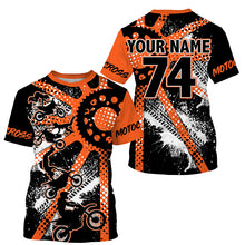 Load image into Gallery viewer, Dirt bike freestyle kid men women custom MX jersey UPF30+ orange Motocross gear racing shirt PDT300