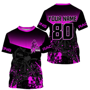 Personalized purple Motocross jersey UPF30+ extreme men kid women dirt bike off-road shirt PDT370