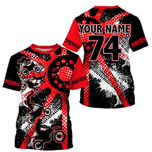 Load image into Gallery viewer, Men women youth Dirt Bike jersey UPF30+ freestyle red motocross racing shirt for biker off-road PDT417