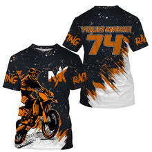 Load image into Gallery viewer, Custom Dirt Bike jersey youth men women UPF30+ orange MX racing shirt biker off-road motorcycle PDT418