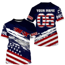 Load image into Gallery viewer, Custom MX dirt bike racing jersey UPF30+ offroad kids boys girls Motocross American flag motorcycle PDT166