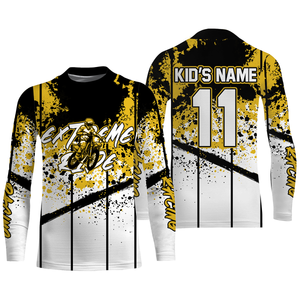 Yellow custom jersey youth men women extreme dirt road MX biker UV protective motorcycle shirt PDT45