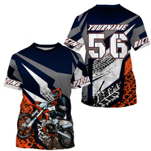 Load image into Gallery viewer, Orange custom name&amp;number MX racing jersey kids men women Motocross UV dirt bike shirt motorcycle PDT138