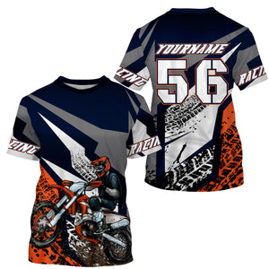 Orange custom name&number MX racing jersey kids men women Motocross UV dirt bike shirt motorcycle PDT138