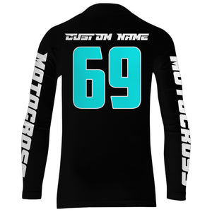 Kid custom motocross jersey blue UPF30+ boys girls dirt bike racing Forget Toys I Just Wanna Ride NMS981