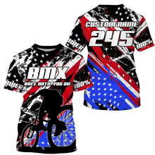 Load image into Gallery viewer, Race until you die Custom patriotic BMX racing jersey UPF30+ Adult kid cycling gear USA bike shirt| SLC78