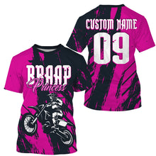 Load image into Gallery viewer, Braaap Princess custom motocross jersey UPF30+ girls women dirt bike Powersports long sleeves NMS1040