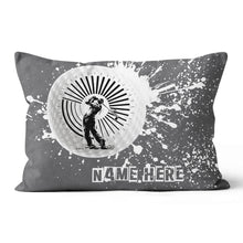 Load image into Gallery viewer, Golfer Custom Name Grey Throw Pillow Personalized Golf Gifts For Golfer LDT1187