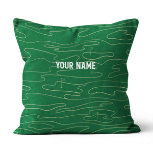 Green Golf Course Custom Throw Pillow Personalized Golf Gifts For Golfer LDT1148