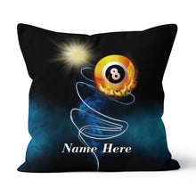 Load image into Gallery viewer, Personalized Billiard 8 Ball Flame Pillow, Funny Billiard Pillow Gifts TDM0882