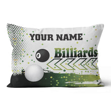 Load image into Gallery viewer, Personalized Green 8 Ball Billiard Pillow Custom Pool Cue Billiard Gifts VHM0851
