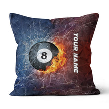 Load image into Gallery viewer, 8 Ball Pool On Fire And Water Billiards Pillow Best Custom Throw Pillows TDM0745