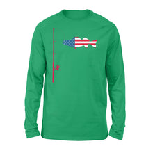 Load image into Gallery viewer, Walleye fishing US flag fishing rod shirts