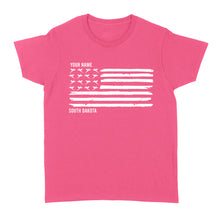 Load image into Gallery viewer, South Dakota Pheasant Flag custom Name women&#39;s T shirt - FSD1161