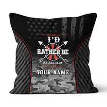 Load image into Gallery viewer, Personalized Camouflage US Flag Archery Pillow Custom Archery Gift Ideas VHM0868