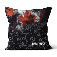 Load image into Gallery viewer, Personalized Vintage Smoke Canadian Flag 8 Ball Billiard Throw Pillow VHM0909