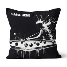 Load image into Gallery viewer, Funny Billiard Player Custom Black Pillows, Billiards Decorative Pillows TDM0833