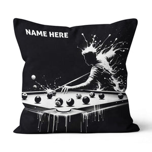 Funny Billiard Player Custom Black Pillows, Billiards Decorative Pillows TDM0833