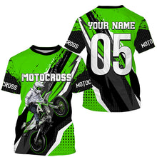 Load image into Gallery viewer, Men women youth custom Motocross jersey UPF30+ off-road green dirt bike racing shirt motorcycle PDT304