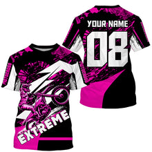 Load image into Gallery viewer, Men kid women pink Motocross jersey UPF30+ extreme custom dirt bike off-road motorcycle shirt PDT345