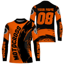 Load image into Gallery viewer, Personalized kid men women Motocross jersey upf30+ orange Dirt Bike off-road shirt motorcycle PDT421