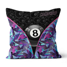 Load image into Gallery viewer, Personalized 8 Ball Pool Throw Pillow Custom Name Billiard Pillows Gifts TDM0843