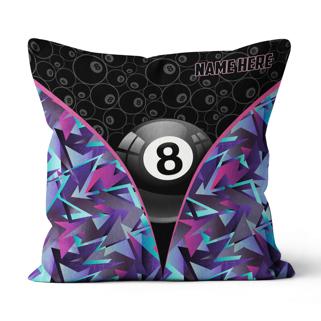 Personalized 8 Ball Pool Throw Pillow Custom Name Billiard Pillows Gifts TDM0843