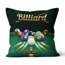 Load image into Gallery viewer, Personalized Name 3D Billiards Table Pool Game Pillow Best Throw Pillows TDM0767