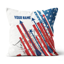 Load image into Gallery viewer, Personalized American Flag Arrow Archery Pillow Gifts For Archery Lovers VHM0847