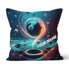 Load image into Gallery viewer, Personalized Billiard Balls In Space 3D Pillow, 8 Ball Pool Throw Pillow VHM0895