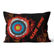 Load image into Gallery viewer, Customized Archery 3d Target On Fire Pillow, Throw Pillows Archery Gifts TDM0846