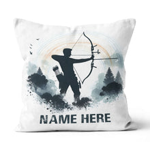 Load image into Gallery viewer, Personalized Watercolor Archer Archery Pillow Custom Archery Gifts Ideas VHM0917