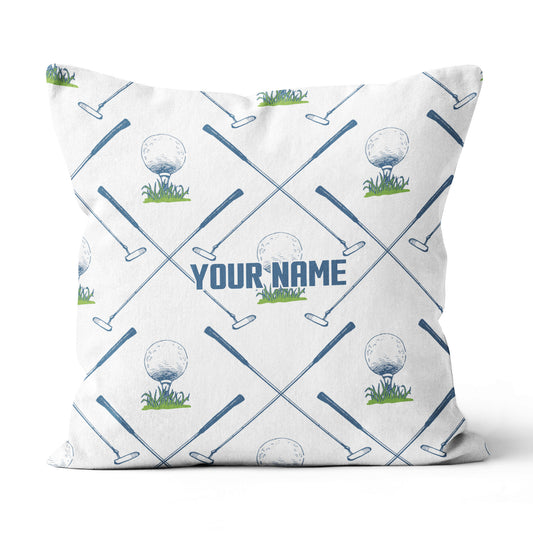 Golf Putter And Ball Custom Golf Throw Pillow Personalized Golfing Gifts LDT1094