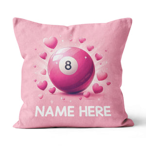 Personalized Funny Pink 8 Ball Billiard With Hearts Pillow Valentine Gifts VHM0939