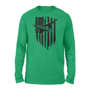 Duck Hunting American Flag Clothes, Shirt for Hunting NQS121 - Standard Long Sleeve